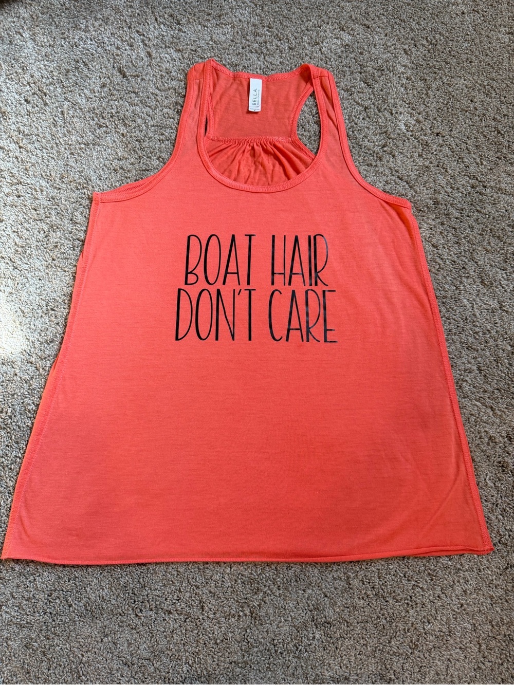 ‘Boat Hair Don’t Care’ Coral Tank Top